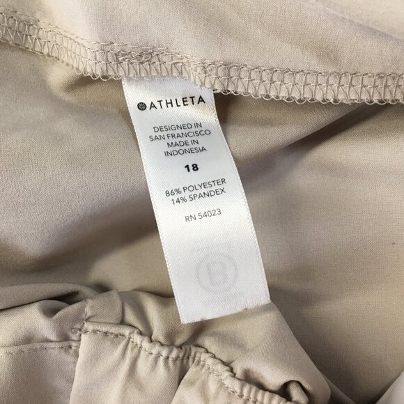 Athleta Skyline Pant II Pants Women's 18 Paperbag Waist Belted Beige High Rise - Picture 7 of 8